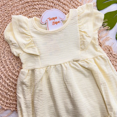 Macaquinho Anarruga Listrado - Amarelo